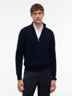 Zip-Thru Jumper With Cashmere — Blue 1