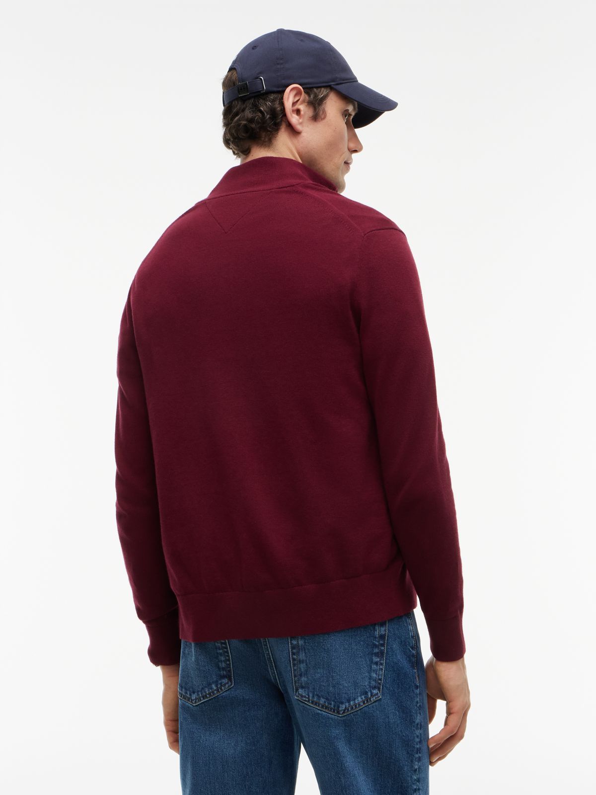 Zip-Thru Jumper With Cashmere — Purple