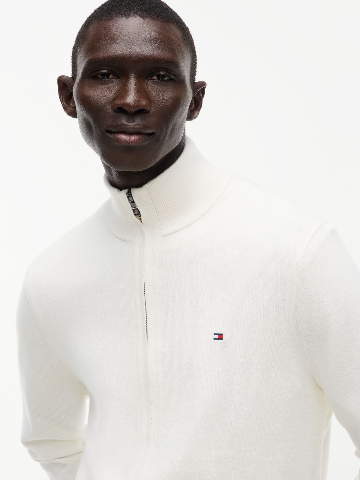 Zip-Thru Jumper With Cashmere — Yellow
