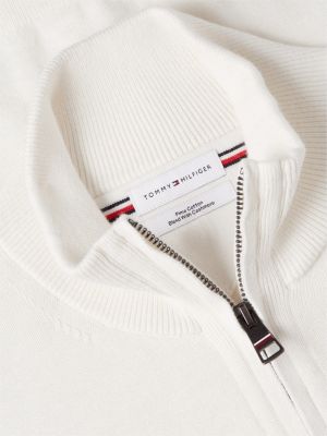 gelb pullover mit kaschmir und reißverschluss für herren - tommy hilfiger