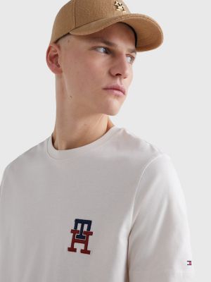 TH Monogram T-Shirt mit Stickerei | BEIGE | Tommy Hilfiger