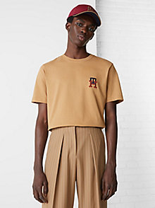 коричневый футболка th monogram с фирменной вышивкой для мужчины - tommy hilfiger