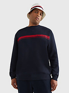 blue plus tape crew neck sweatshirt for men tommy hilfiger