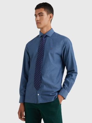 gerucht Ministerie Citaat Chambray slim fit overhemd met dobby finish | BLAUW | Tommy Hilfiger