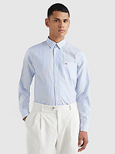 blue bold stripe regular fit shirt for men tommy hilfiger