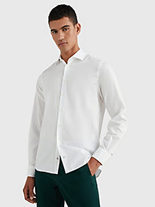 белый узкая рубашка th flex для женщины - tommy hilfiger