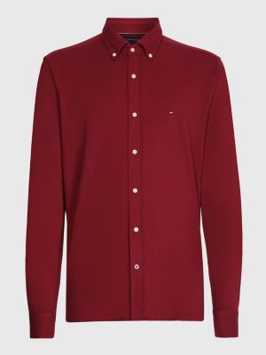 DEEP ROUGE Garment Dyed Pique Regular Fit Shirt for men TOMMY HILFIGER
