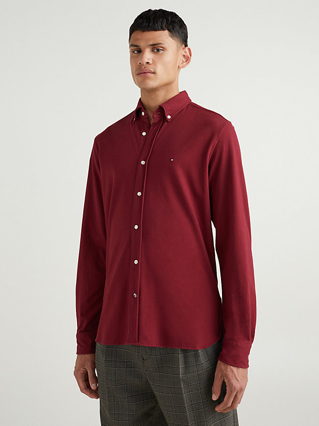 DEEP ROUGE Garment Dyed Pique Regular Fit Shirt for men TOMMY HILFIGER