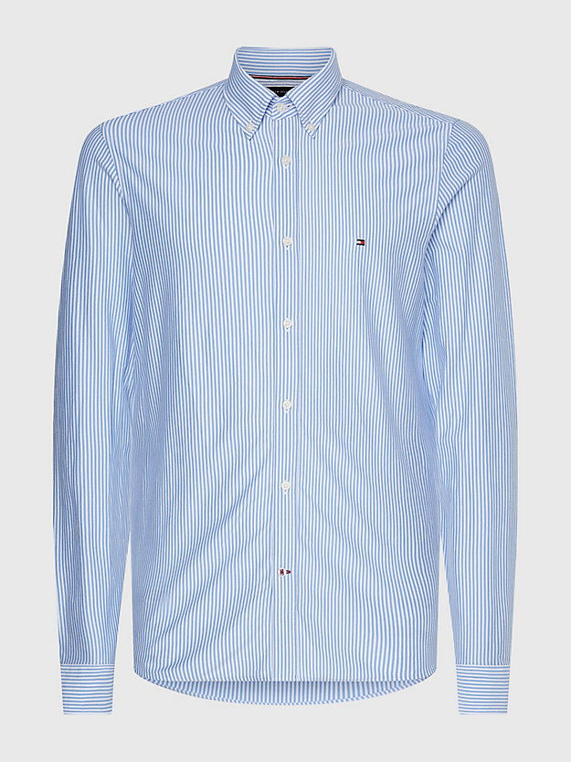 CLOUDY BLUE / WHITE 1985 Collection Stripe Slim Fit Shirt for men TOMMY HILFIGER