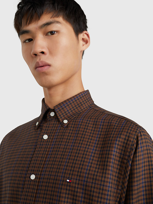 Regular Fit Tattersall Check Flannel Shirt | BROWN | Tommy Hilfiger