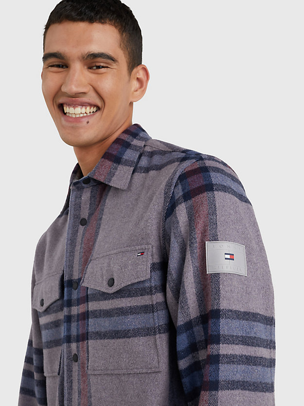 MEDIUM GREY HEATHER / MULTI Relaxed Fit Check Overshirt for men TOMMY HILFIGER