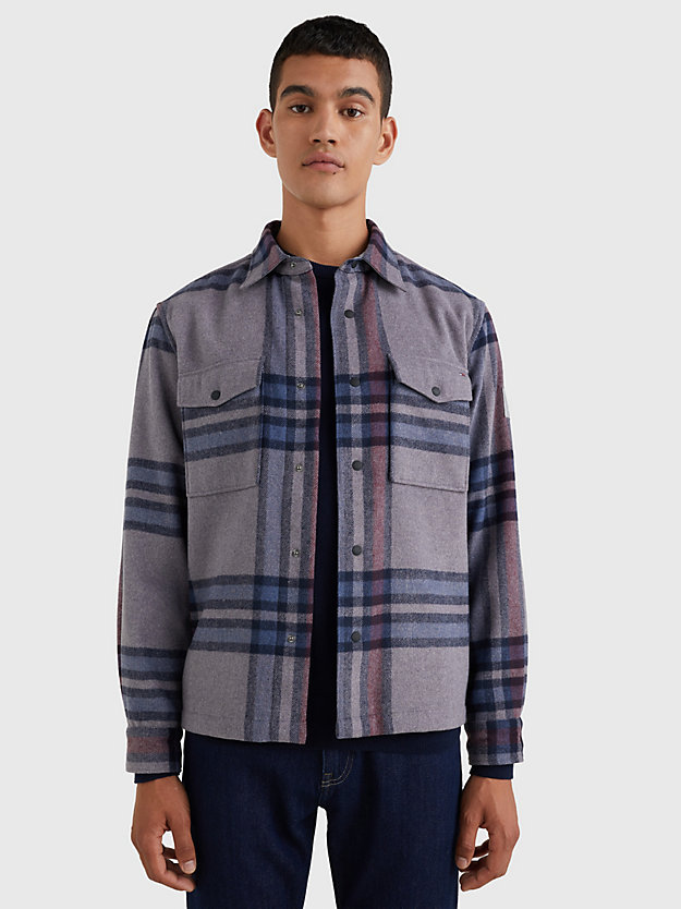MEDIUM GREY HEATHER / MULTI Relaxed Fit Check Overshirt for men TOMMY HILFIGER