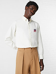 white th monogram regular fit shirt for men tommy hilfiger