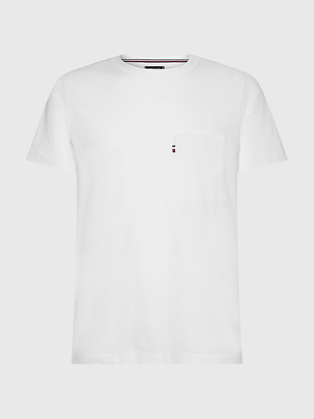WHITE Pique Slim Fit T-Shirt for men TOMMY HILFIGER