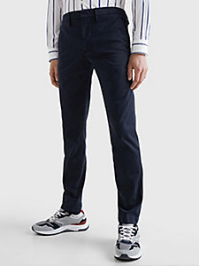 blue hampton luxe tapered trousers for men tommy hilfiger