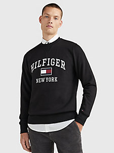 black th modern varsity sweatshirt for men tommy hilfiger