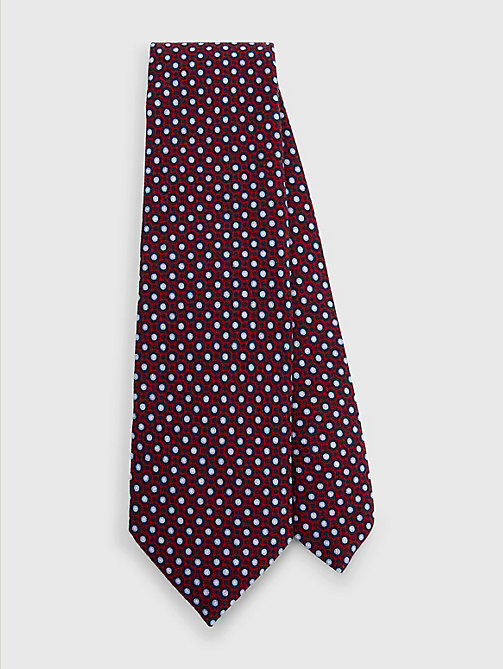 красный галстук с графичным жаккардовым узором для женщины - tommy hilfiger