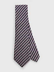 purple jacquard stripe tie for men tommy hilfiger