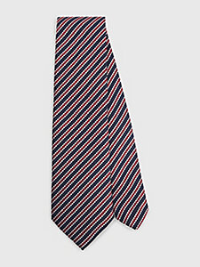 red jacquard stripe tie for men tommy hilfiger