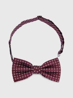 Pure Silk Jacquard Bow Tie RED Tommy Hilfiger