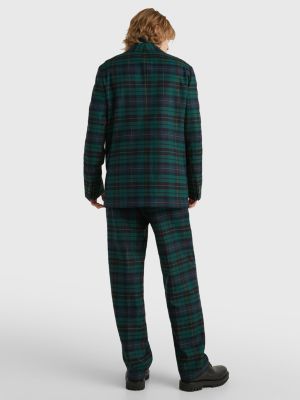 multi black watch tartan relaxed wool blend blazer for men tommy hilfiger