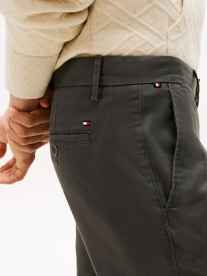 grey bleecker stretch cotton chinos for men tommy hilfiger