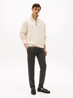 pantaloni chino bleecker in cotone stretch grey da uomini tommy hilfiger