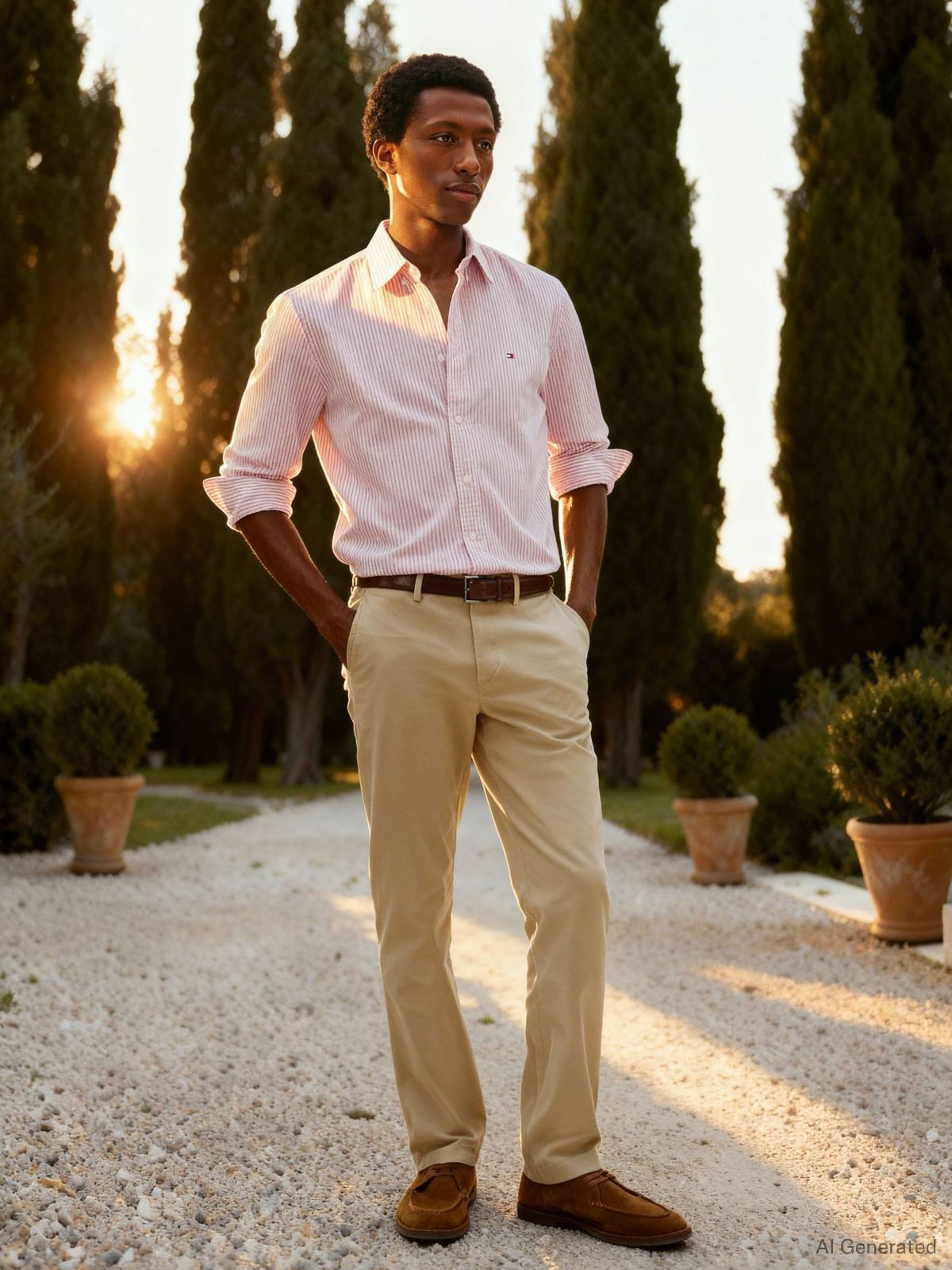 1985 Denton Slim Straight Leg Chinos — Beige
