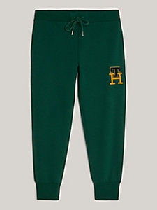 green th monogram relaxed fit joggers for men tommy hilfiger