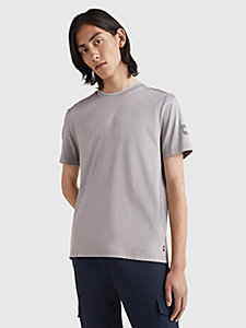 grey interlock knit t-shirt for men tommy hilfiger