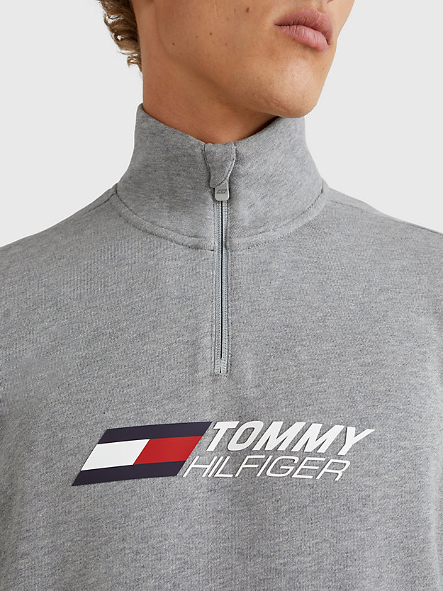 MEDIUM GREY HEATHER Sport Essential Half-Zip Terry Sweatshirt for men TOMMY HILFIGER