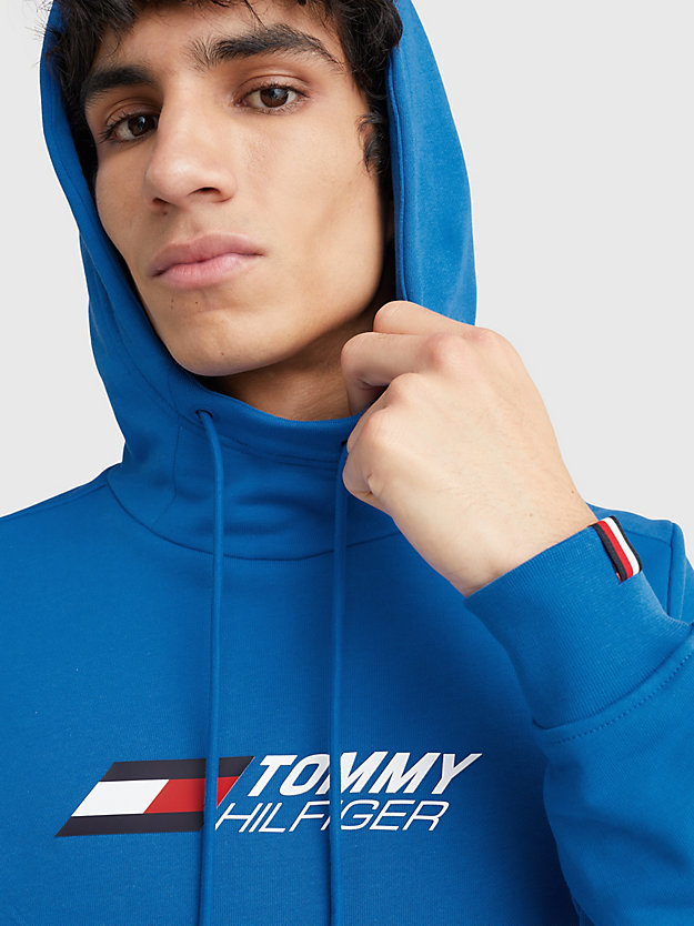 TH ELECTRIC BLUE Sport Essential High Neck Hoody for men TOMMY HILFIGER
