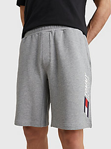 grey sport essential terry shorts for men tommy hilfiger