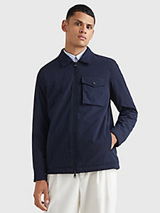 blue tech woven shirt jacket for men tommy hilfiger