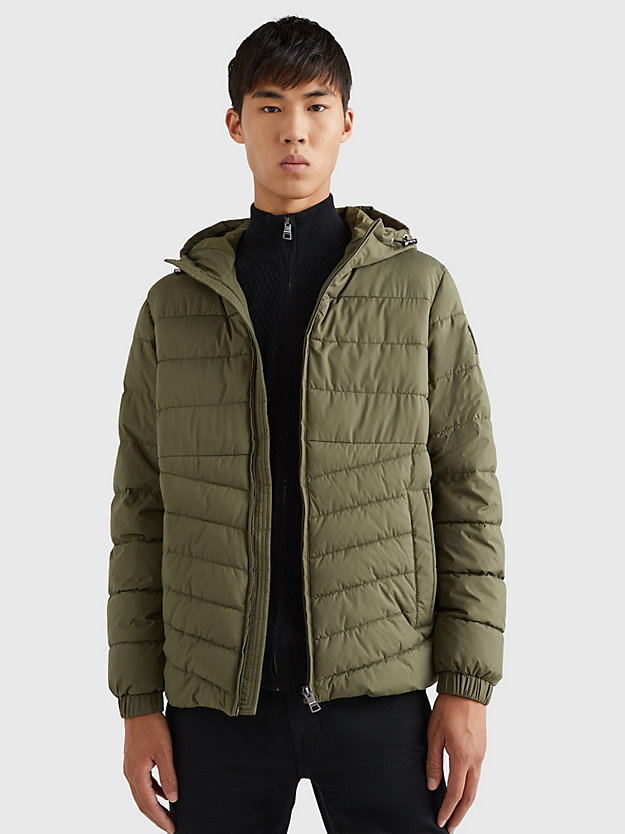 ARMY GREEN Padded Zip-Thru Jacket for men TOMMY HILFIGER