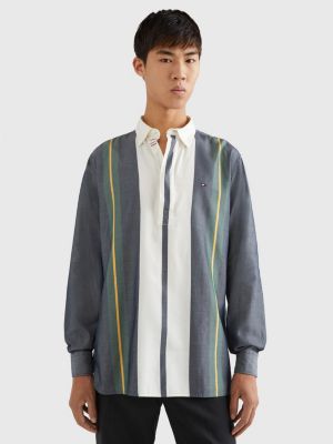 Rugby Stripe Relaxed Fit Shirt BLUE Tommy Hilfiger