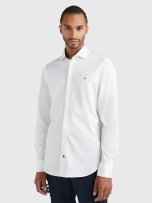 Norm meel Inwoner Slim fit overhemd van jerseykatoen | WIT | Tommy Hilfiger