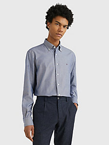 blau regular fit hemd aus oxford-baumwolle für herren - tommy hilfiger