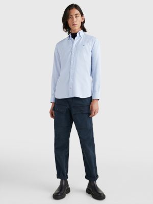 TH CLASSIC BLUE/TH WHITE Regular Fit Oxford Cotton Shirt for men TOMMY HILFIGER