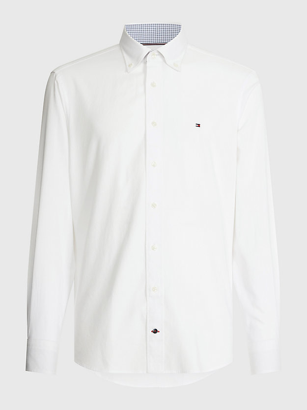TH OPTIC WHITE Regular Fit Oxford Cotton Shirt for men TOMMY HILFIGER