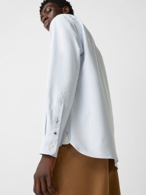CLOUDY BLUE / WHITE TH Monogram Regular Fit Oxford Shirt for men TOMMY HILFIGER
