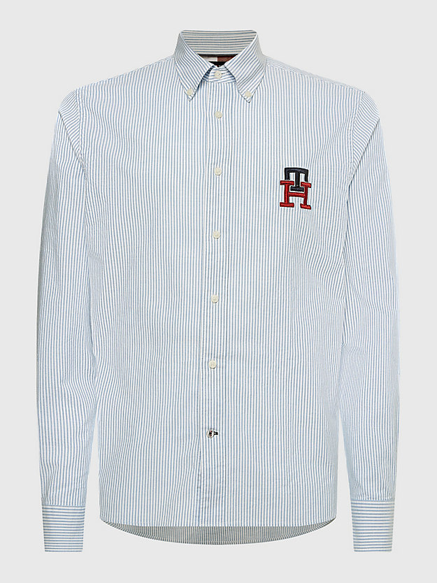 CLOUDY BLUE / WHITE TH Monogram Regular Fit Oxford Shirt for men TOMMY HILFIGER