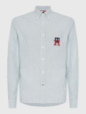 Th Monogram Regular Fit Oxford Shirt Green Tommy Hilfiger