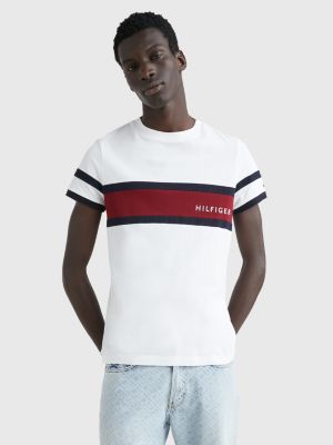 Laatste Professor heet Colour-blocked slim fit T-shirt | WIT | Tommy Hilfiger