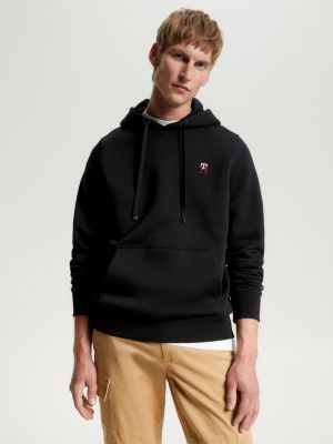 Tape Detail Monogram Embroidery Hoody Black Tommy Hilfiger