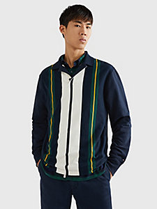 blue icons stripe casual fit rugby shirt for men tommy hilfiger