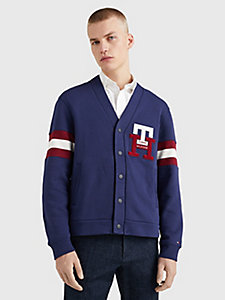 blue icons monogram casual fit cardigan for men tommy hilfiger