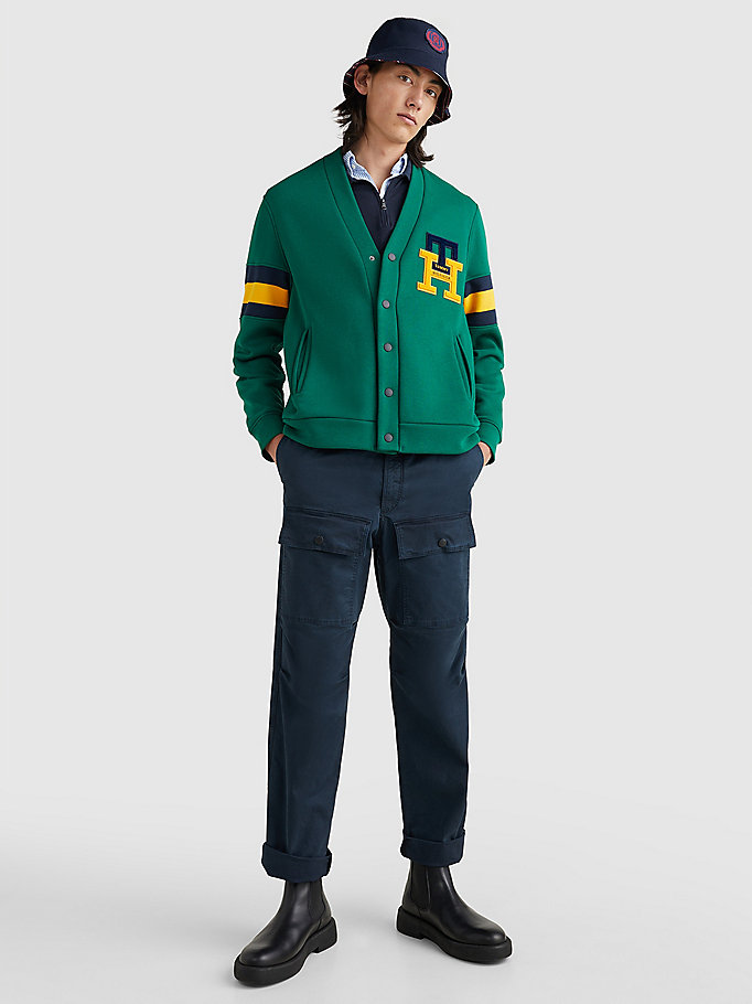 groen icons casual fit vest met monogram voor heren - tommy hilfiger