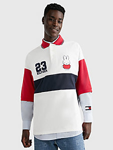 wit tommy x miffy colour-blocked boxy polo voor heren - tommy hilfiger