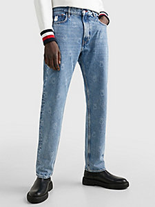 niebieski jeansy tommy x miffy o luźnym kroju dla mężczyźni - tommy hilfiger